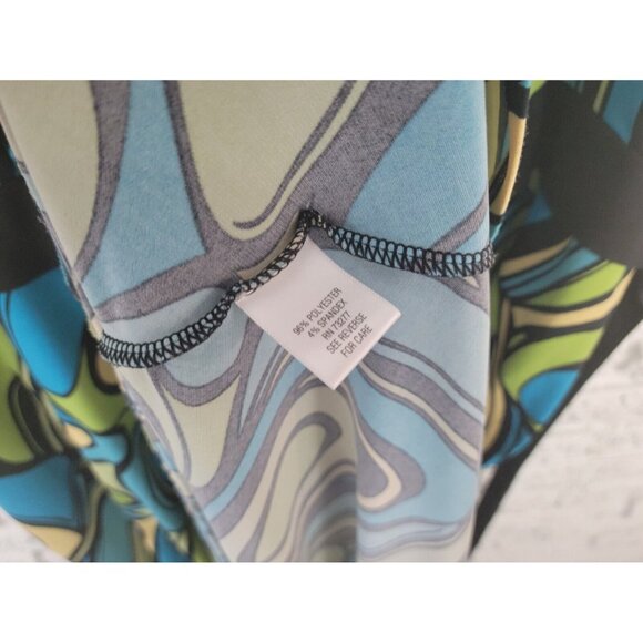 Apt 9 Women Dress 2X Plus Shirt Cap Sleeve Pullover Green Abstract WAT129E - Picture 10 of 11